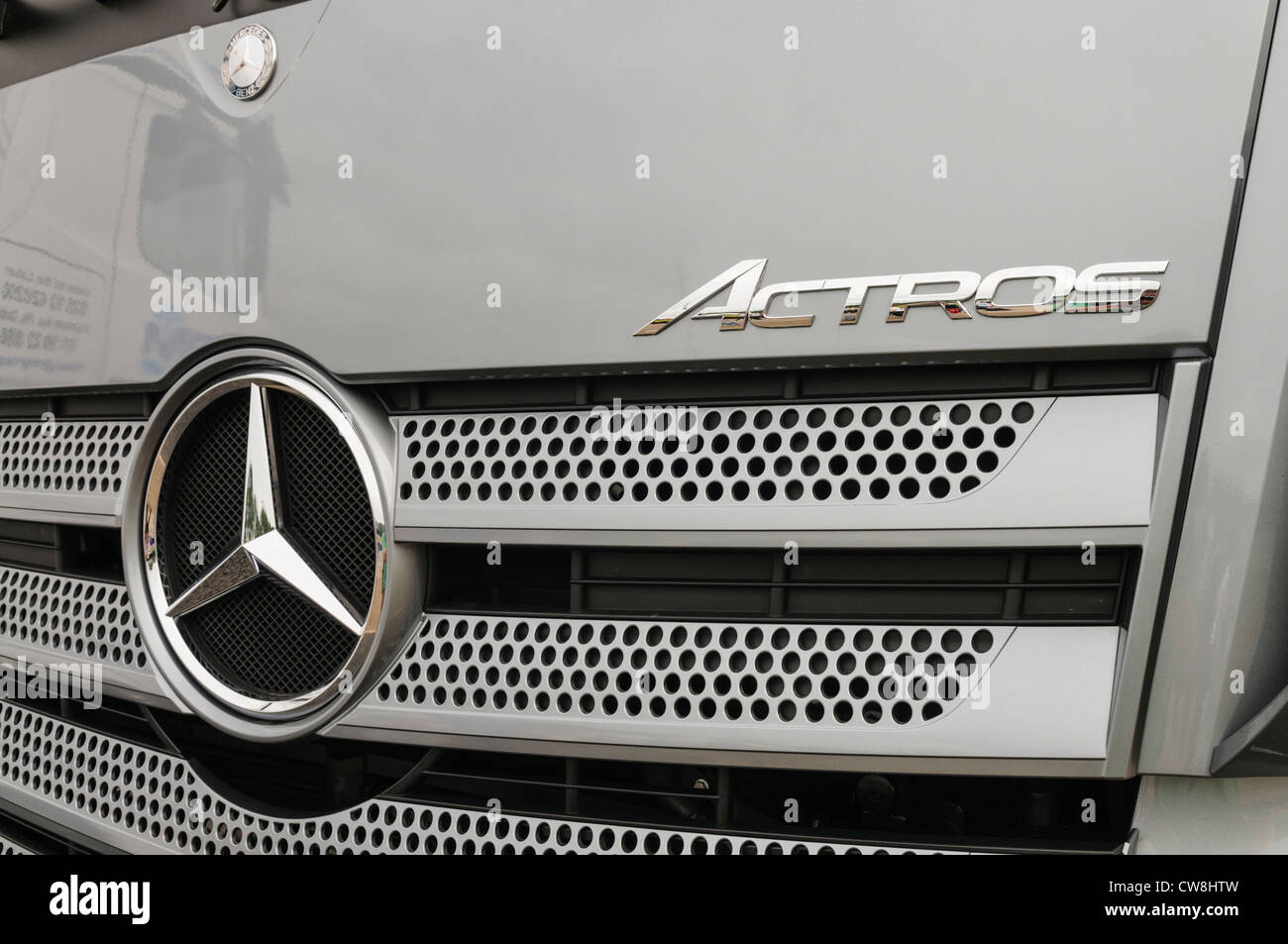 Front of a Mercedes Benz Actros lorry/truck Stock Photo