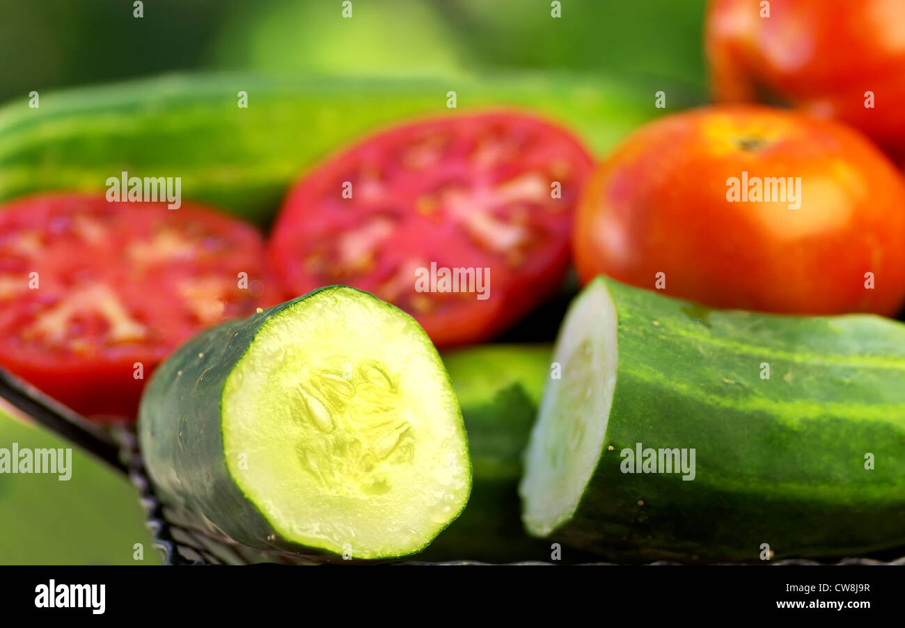 Cucumber and tomato Stock Photo Alamy
