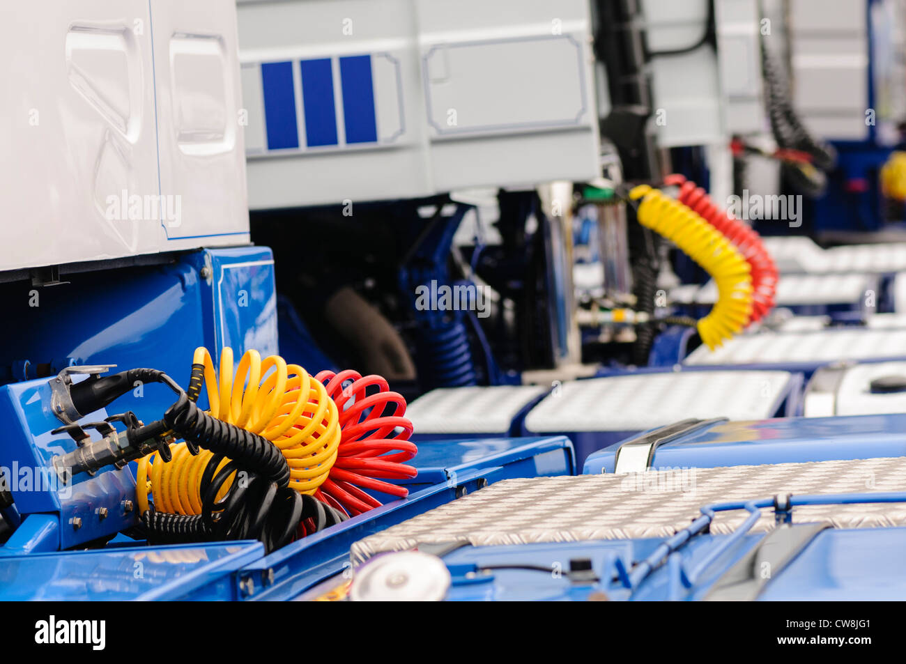 Pneumatic hoses on the back of a lorry/truck Stock Photo Alamy