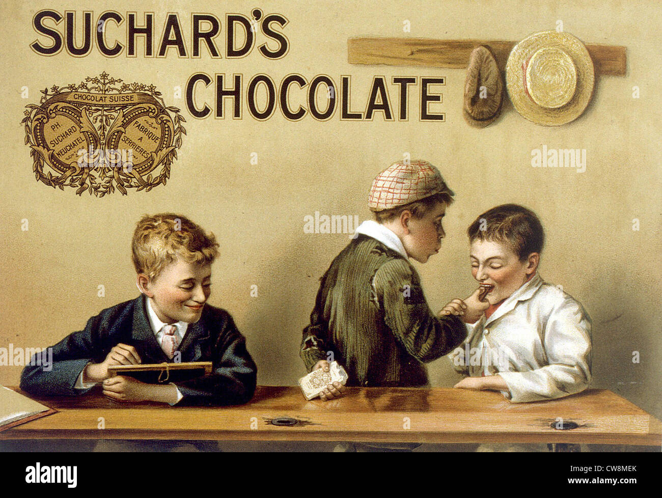 Suchard Chocolate, 19th century advertisement Stock Photo - Alamy