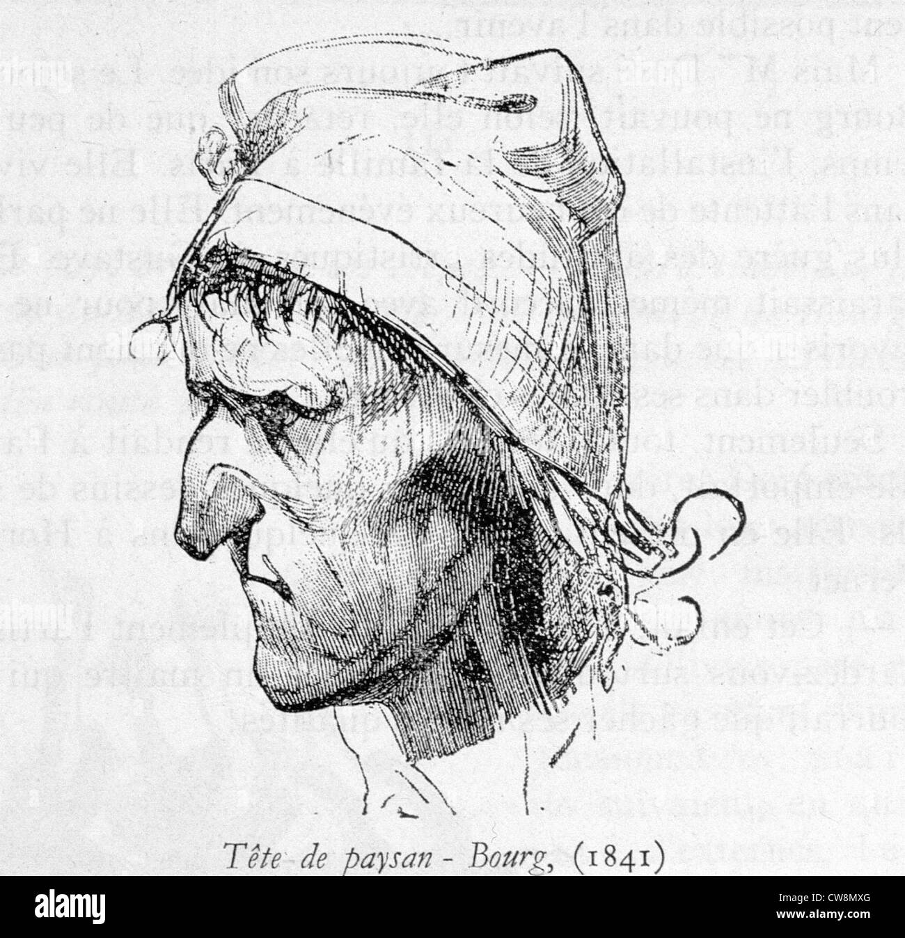 Peasants' heads, illustration by Gustave Doré Stock Photo Alamy