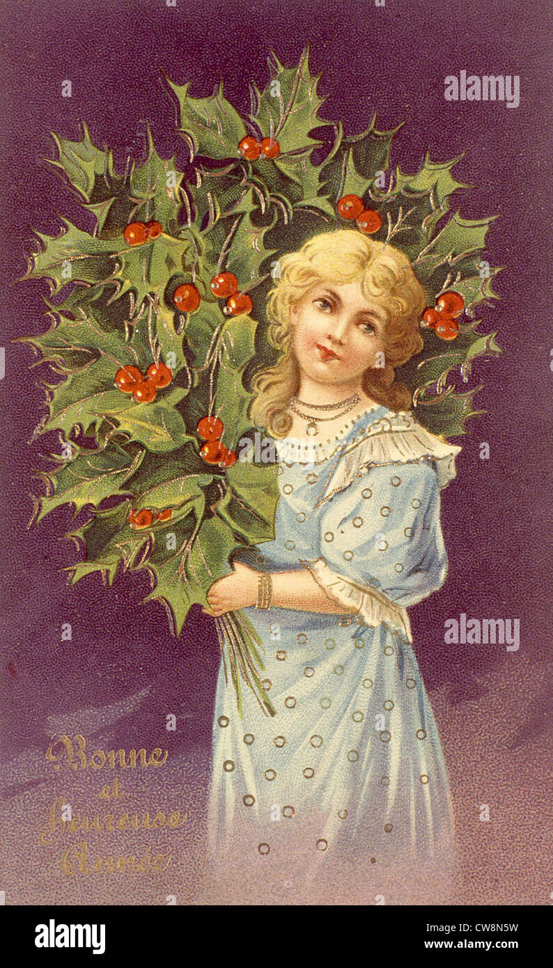 Greeting cards from the early 20th century, illustrations Stock Photo