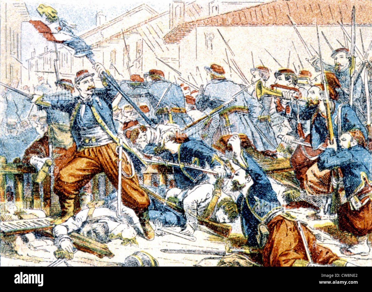 Italy, illustrations of the battle of Magenta (19th century) Stock Photo