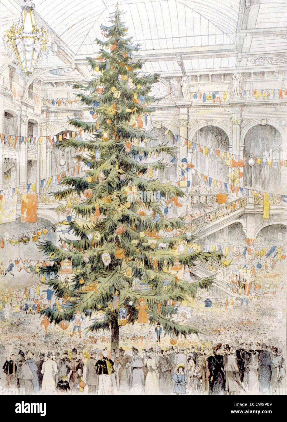 Christmas tree at the Louvre stores Stock Photo - Alamy