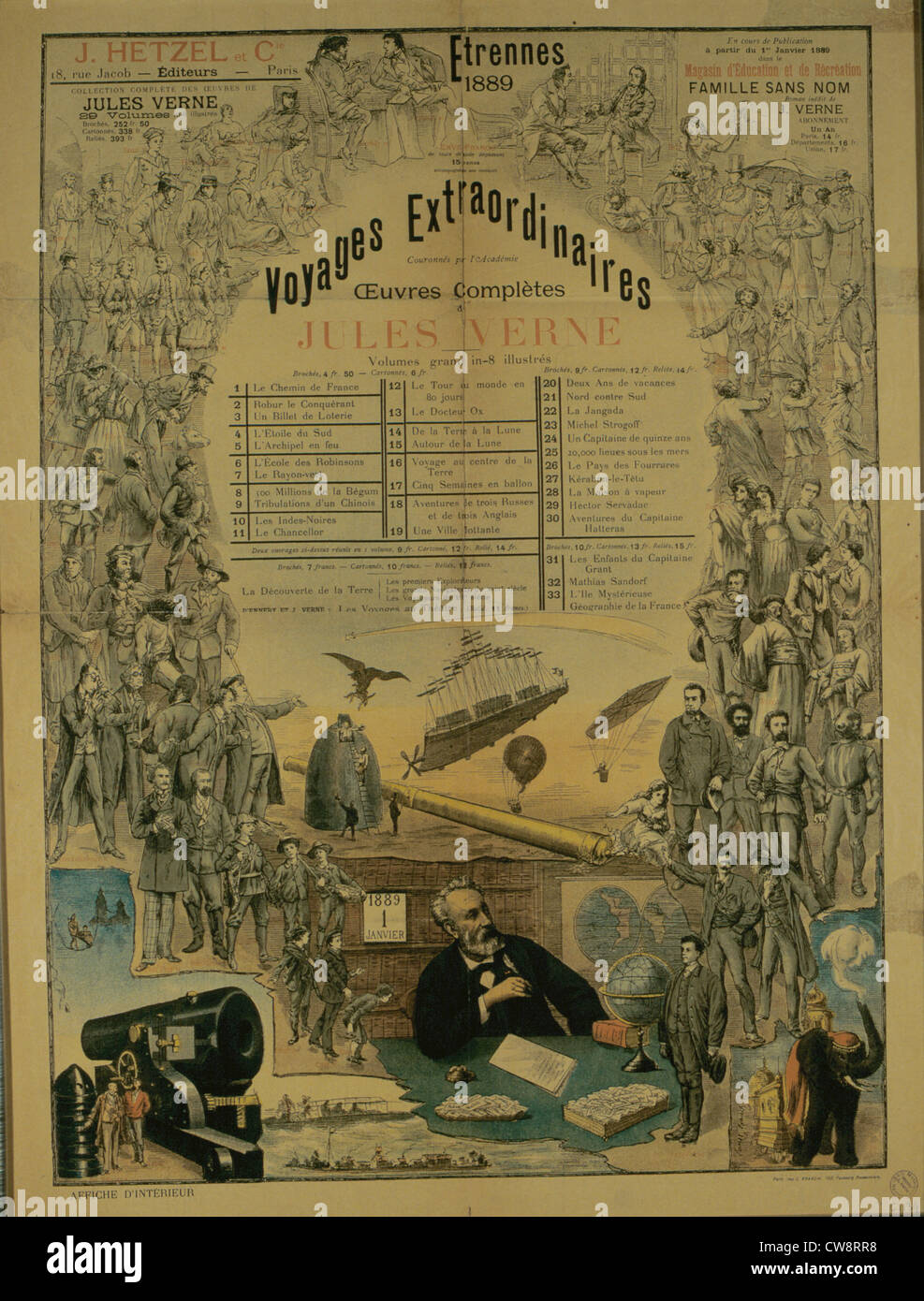 Advertising poster Hetzel-Etrennes collection 1889 Stock Photo