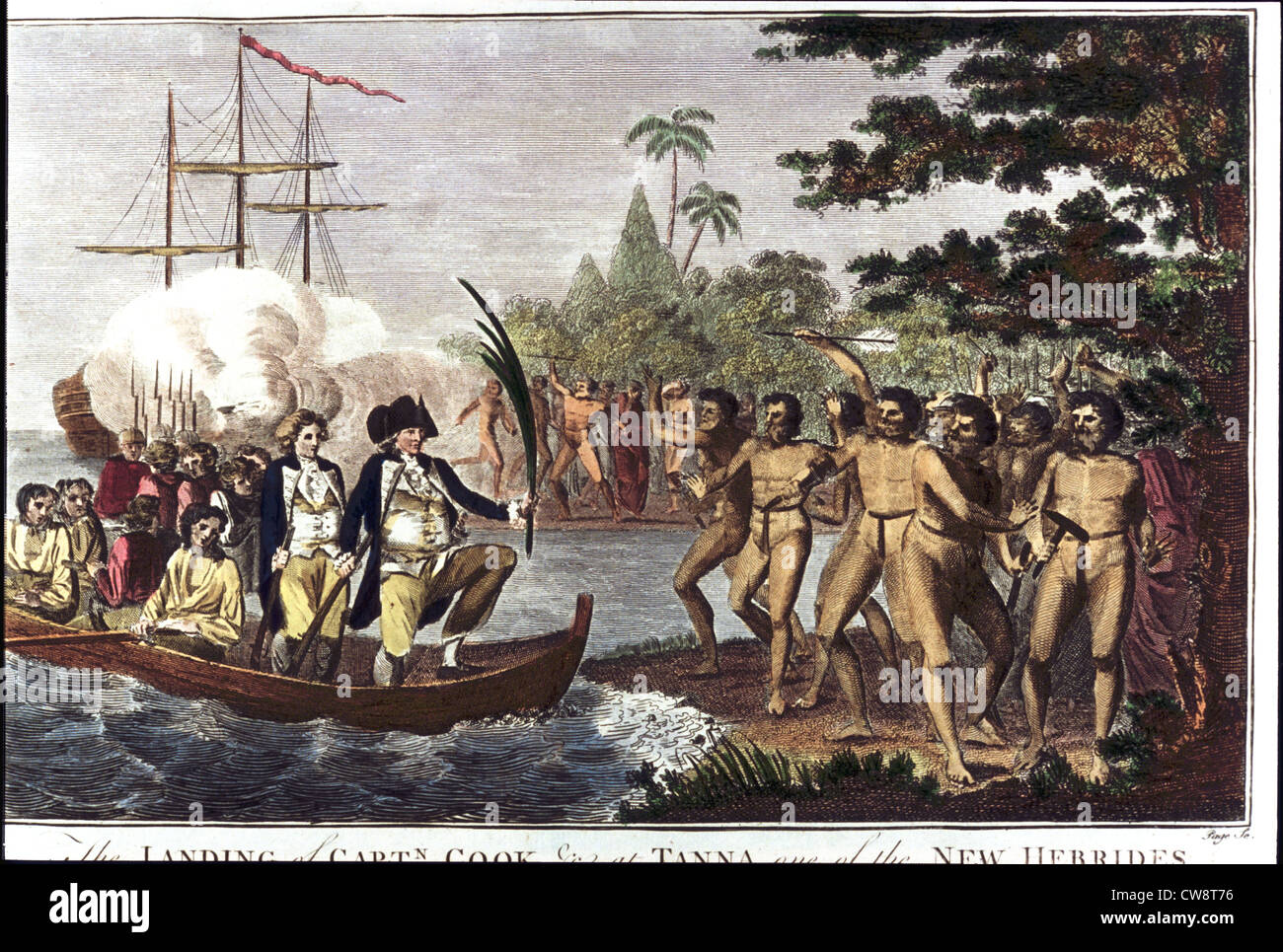 Captain Cook landing in Tanna Stock Photo 49981770 Alamy