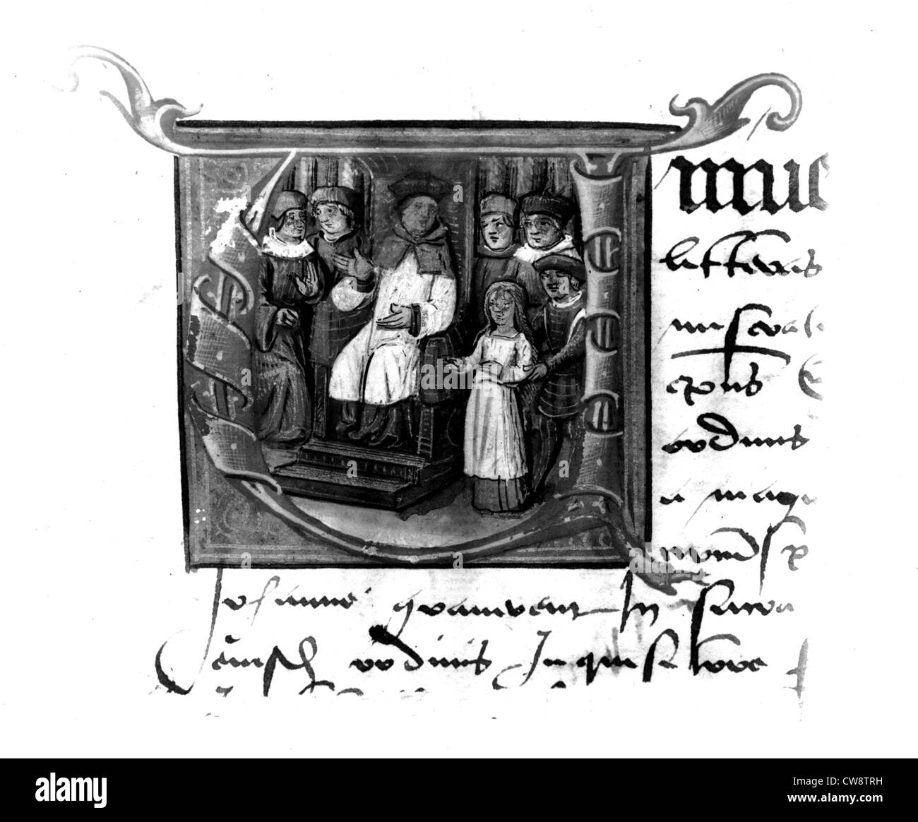 Anonymous Latin manuscript, Joan of Arc's trial Stock Photo