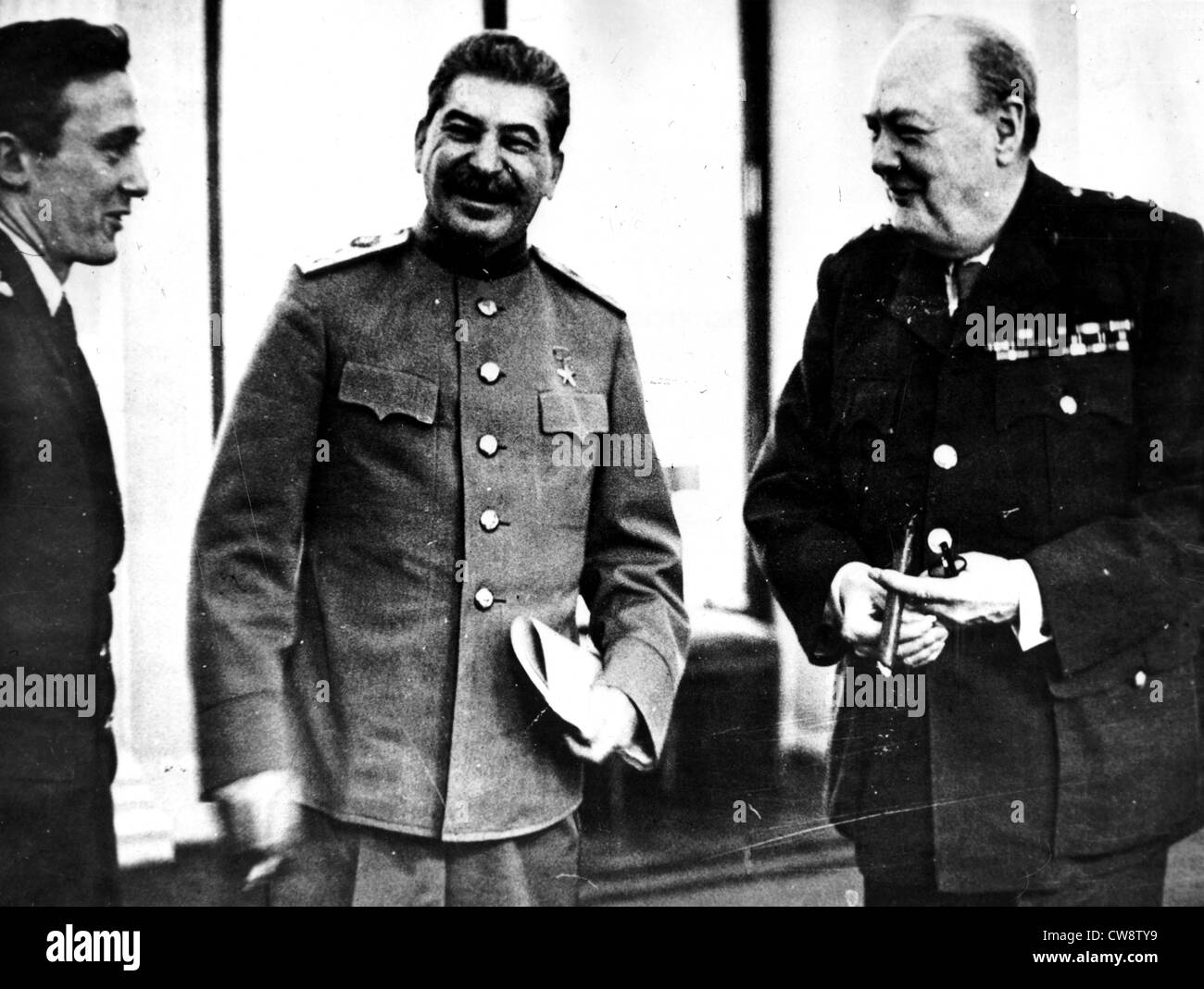Yalta Conference : Joseph V. Stalin Winston S. Churchill Stock Photo