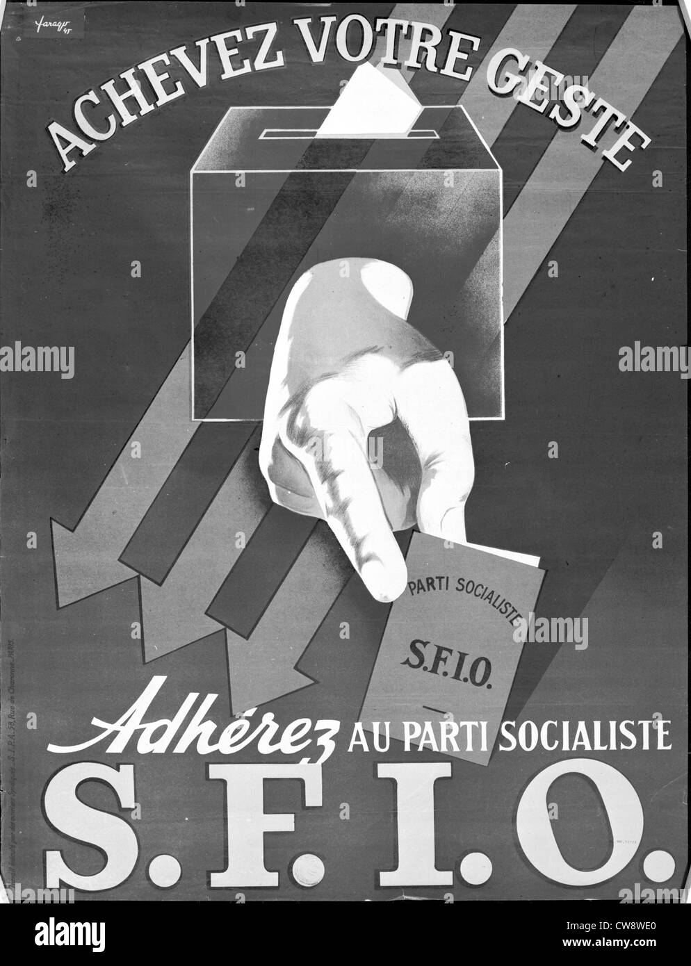 Affiche du Parti socialiste S.F.I.O. Stock Photo