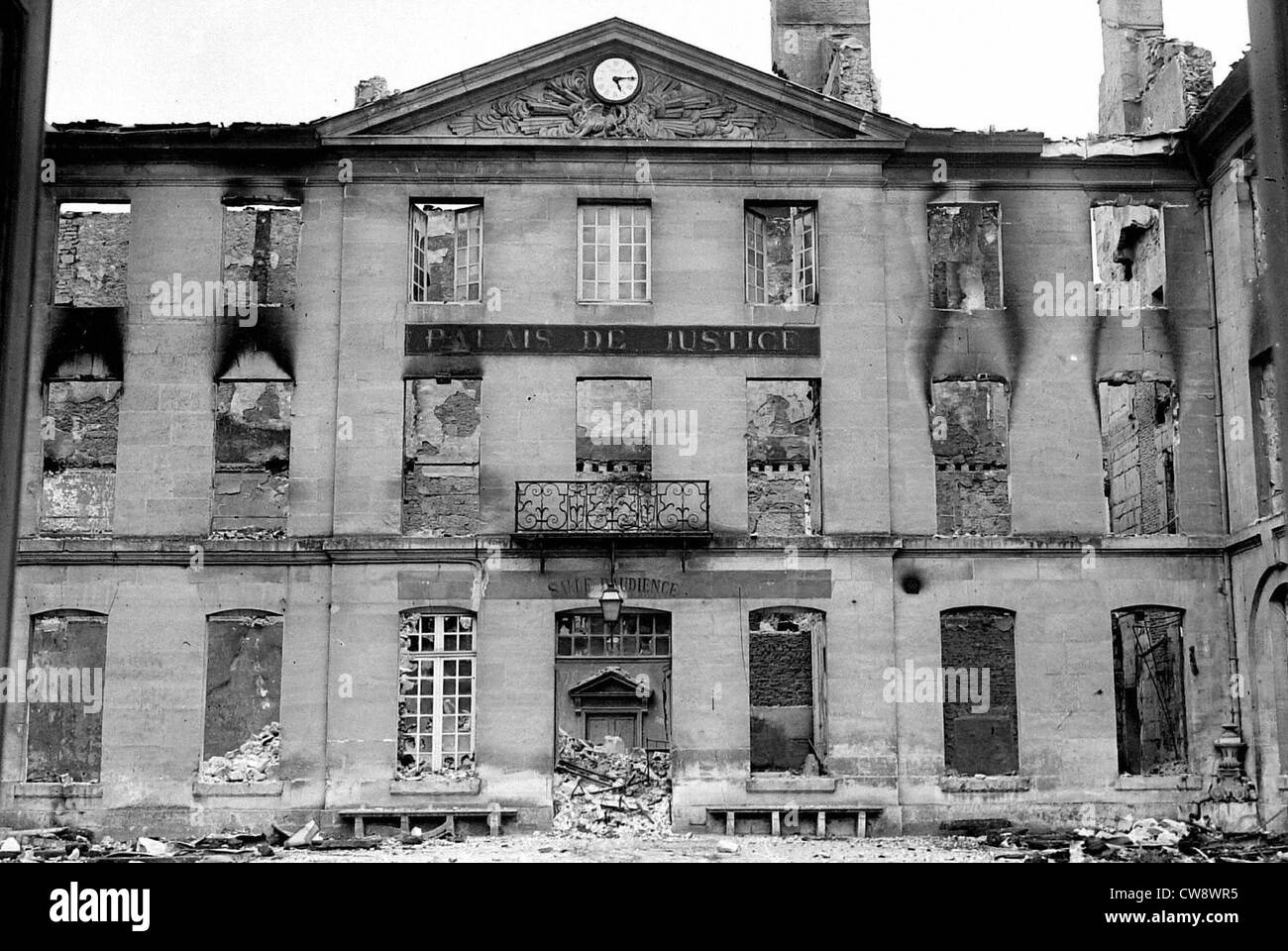 Senlis, courthouse after the bombardment Stock Photo
