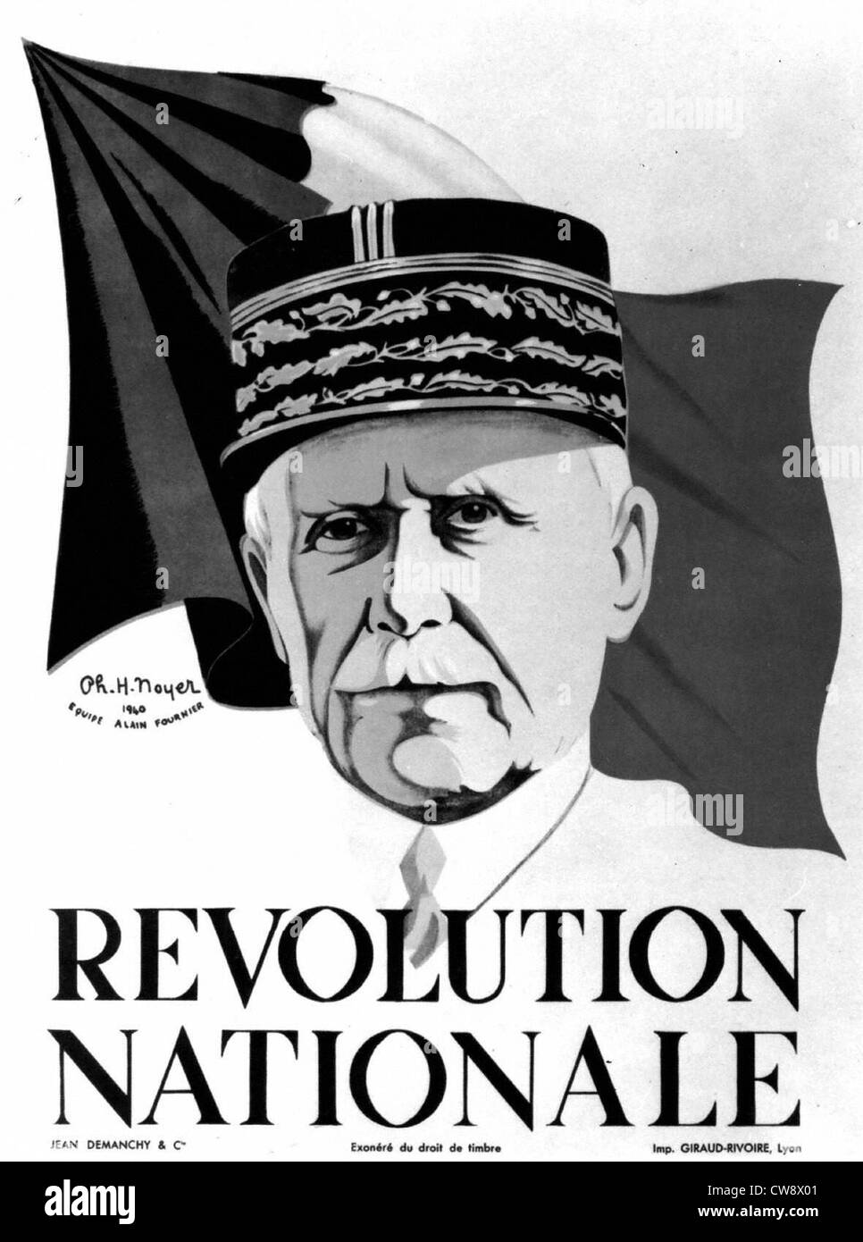 Propaganda poster of the Vichy government Stock Photo