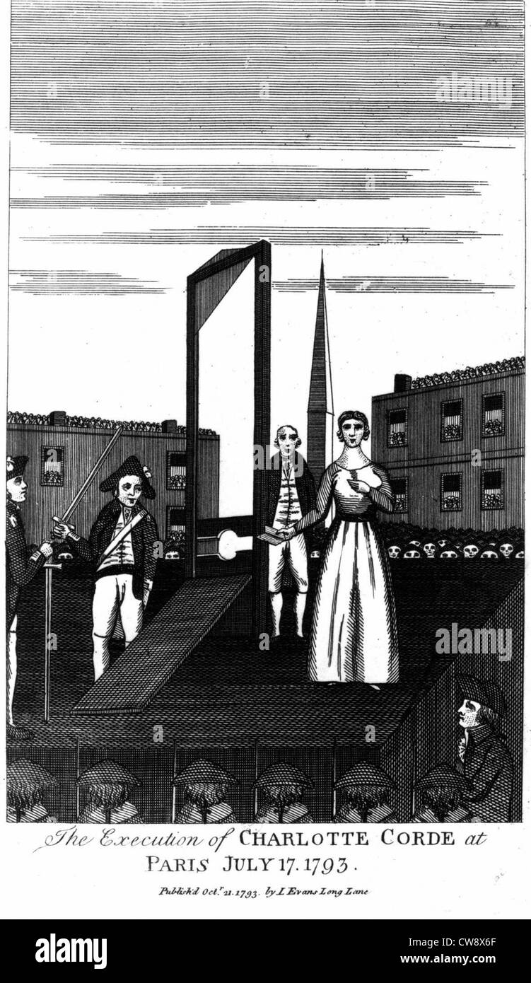 Execution of Charlotte Corday Stock Photo