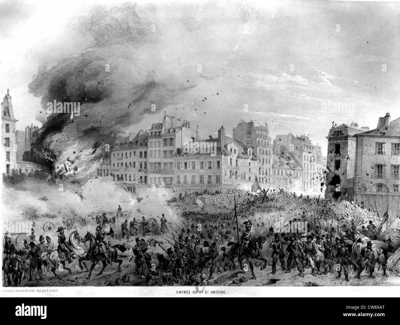 Entrance to faubourg SaintAntoine during riots Stock Photo Alamy