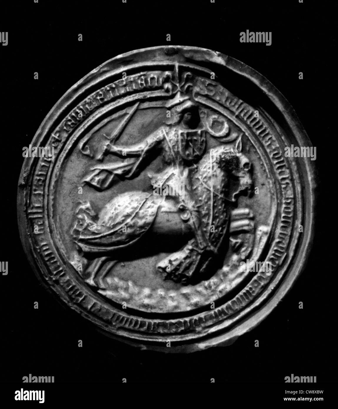 Seal of Jean II de Bourbon Stock Photo