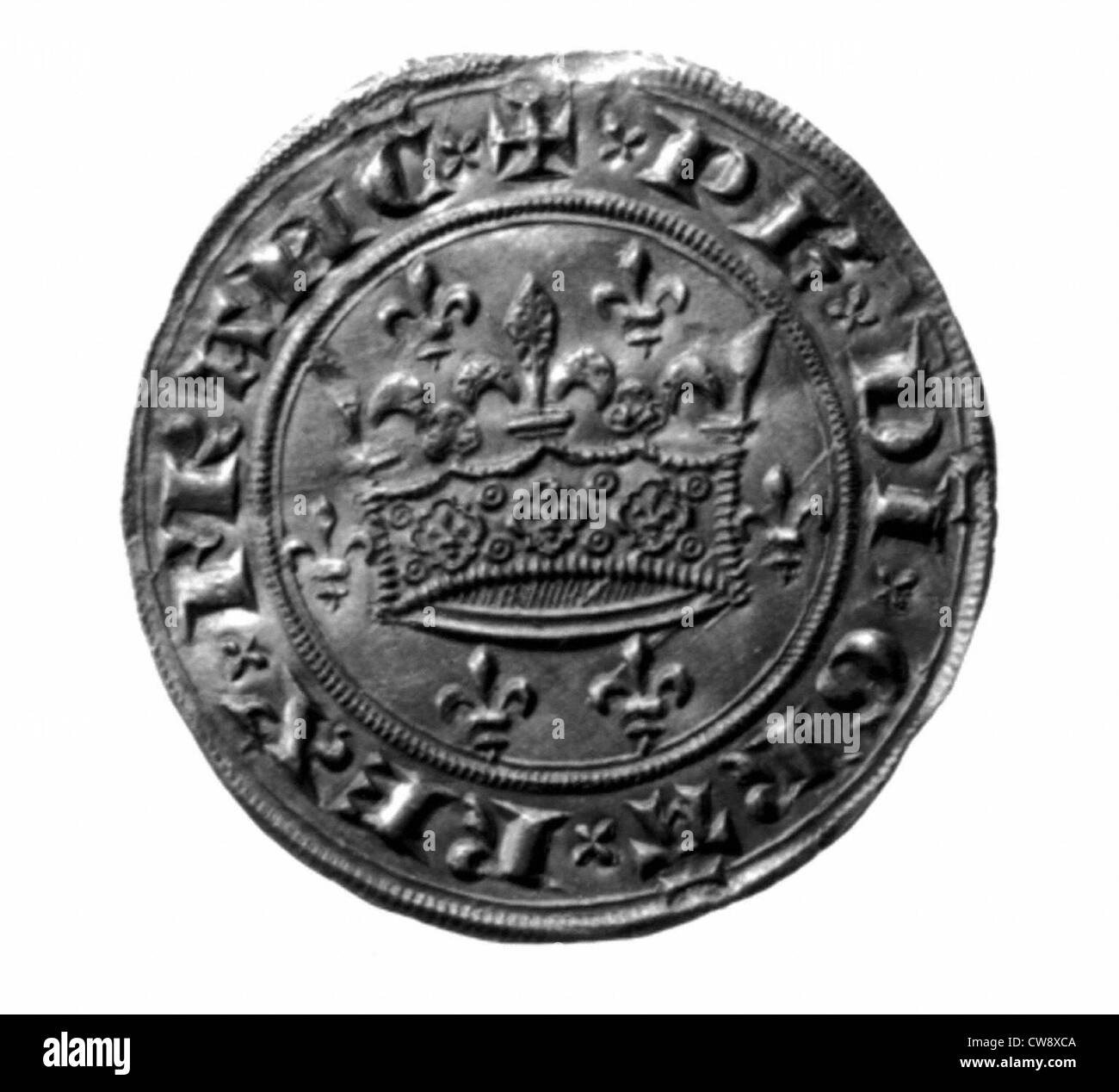 Gold seal of Philippe VI de Valois Stock Photo