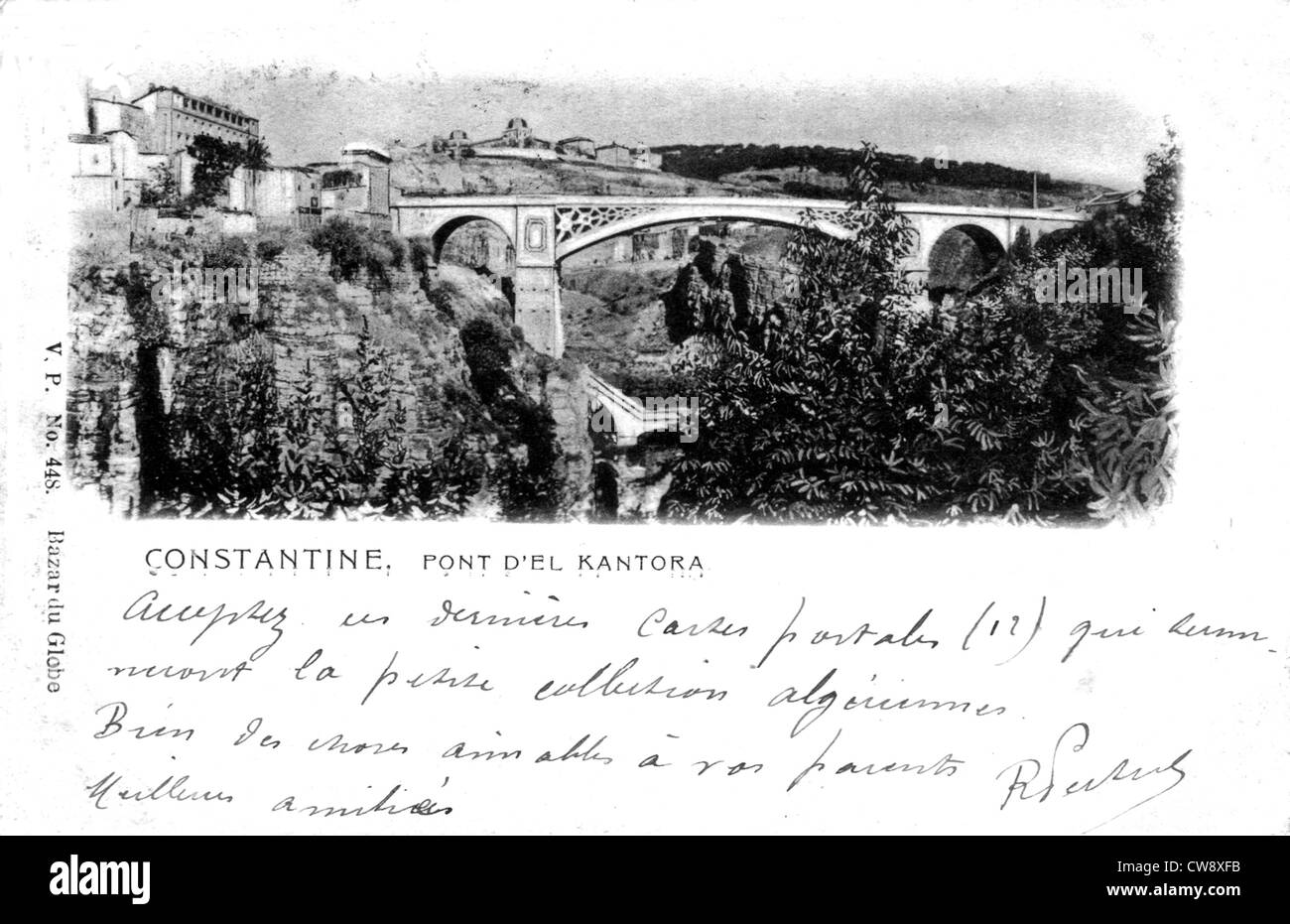 Postcard, Constantine, El Kantara bridge Stock Photo