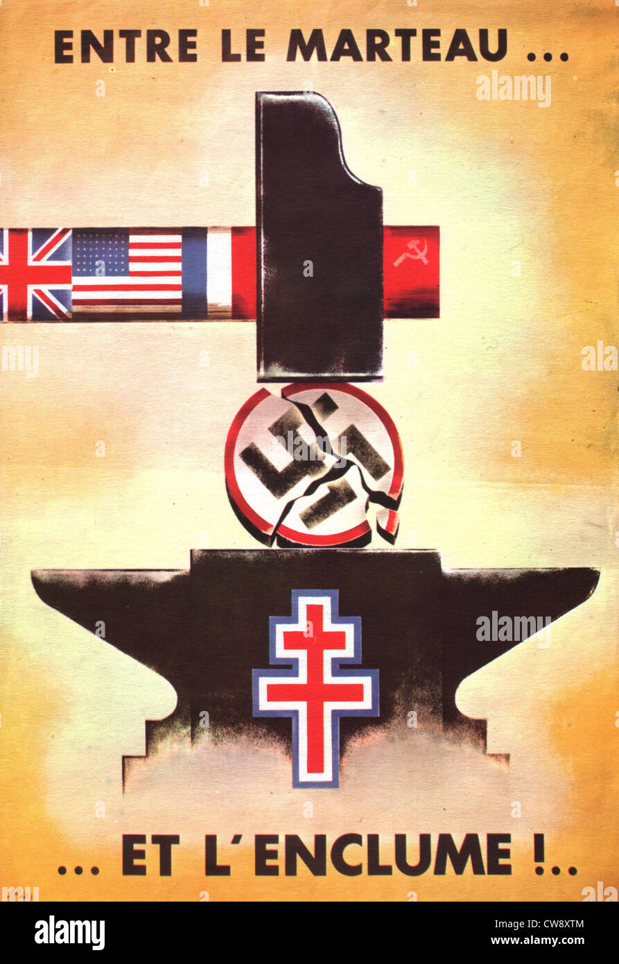 Ally propaganda poster against Nazi Germany Stock Photo