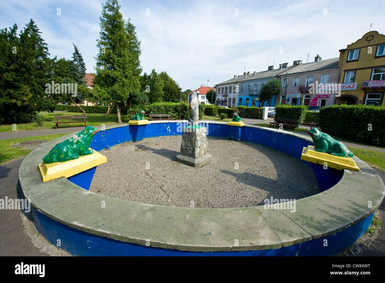 A small park in Makow Mazowiecki, Poland Stock Photo