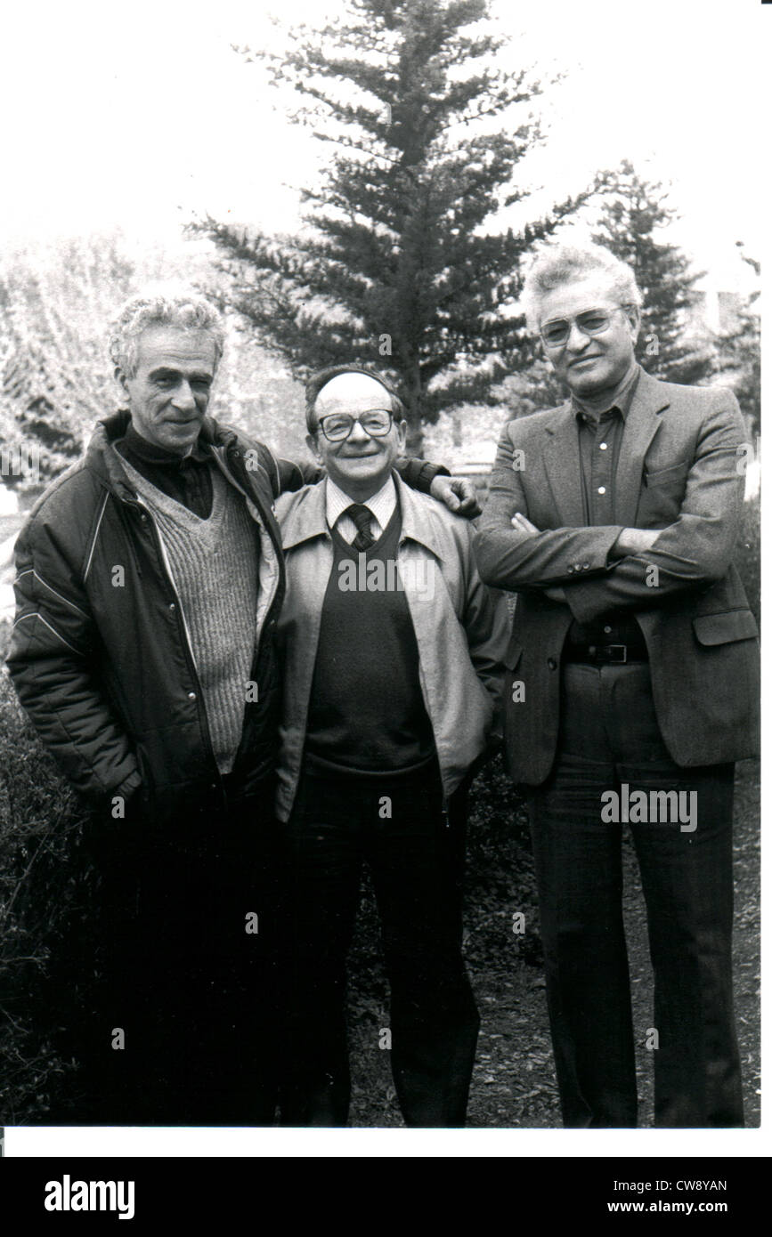 Kateb Yacine, Henri Alleg and Boualem Khalfa. Stock Photo