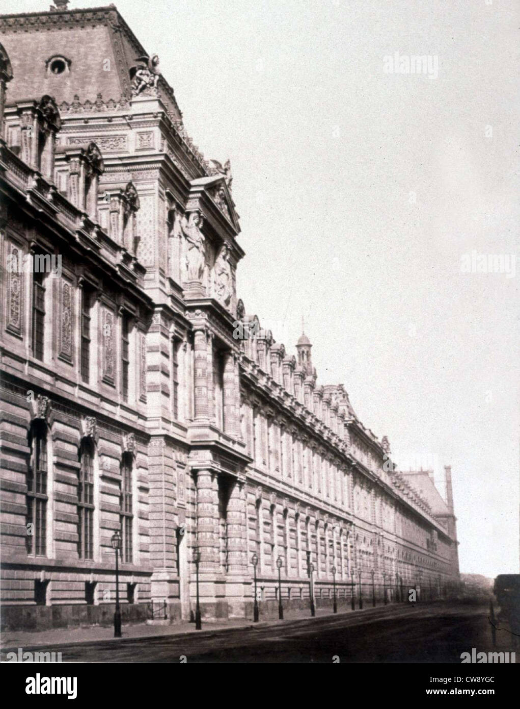 Baldus, Paris, Louvre, Library, Rue de Rivoli Stock Photo