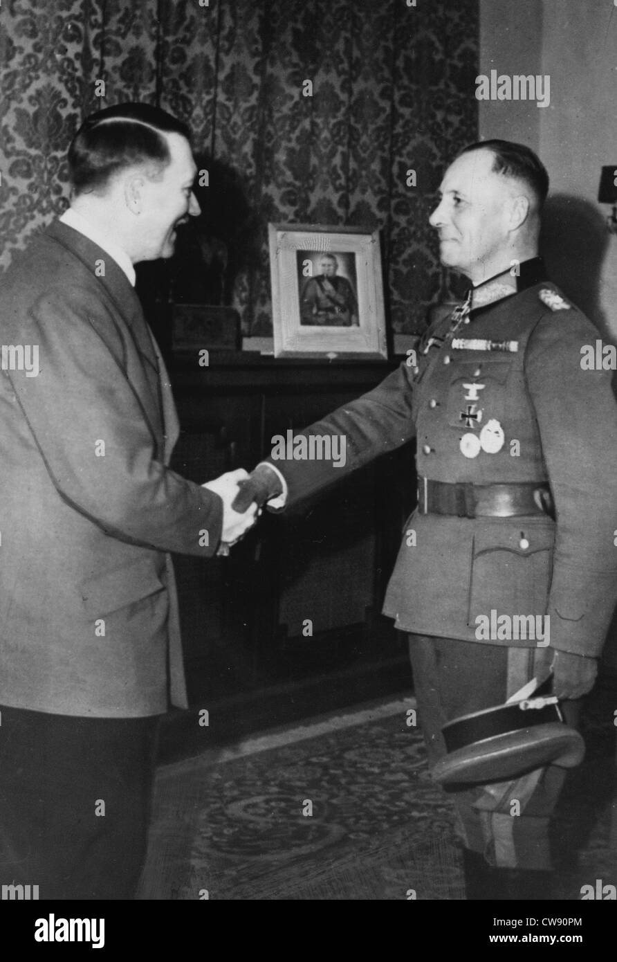 Rommel awarded Knight's Cross Iron Cross (1941) Stock Photo