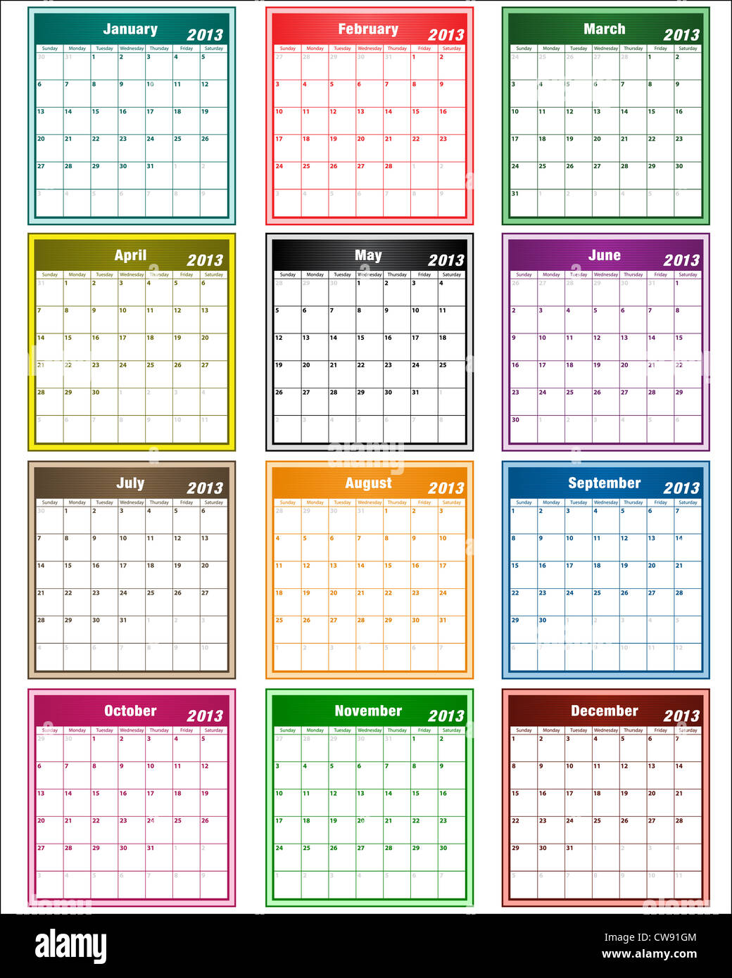 calendar pictures for each month