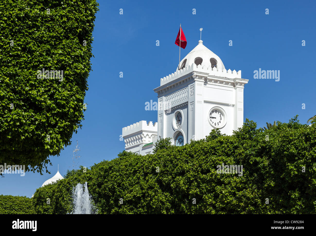Tunisia, Tunis, foreshortening of the Government square Stock Photo
