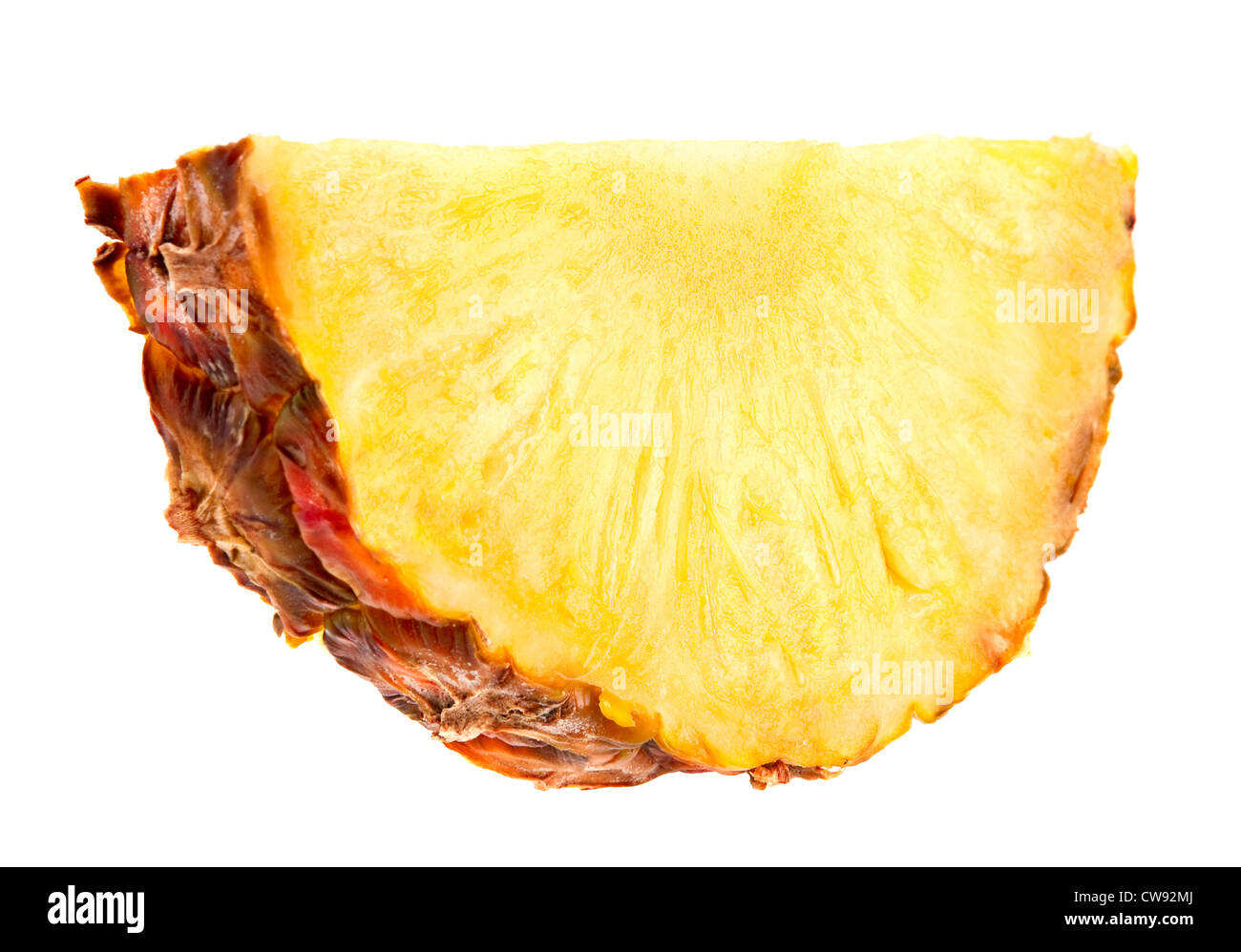 Pineapple fruit slice isolated on white Stock Photo