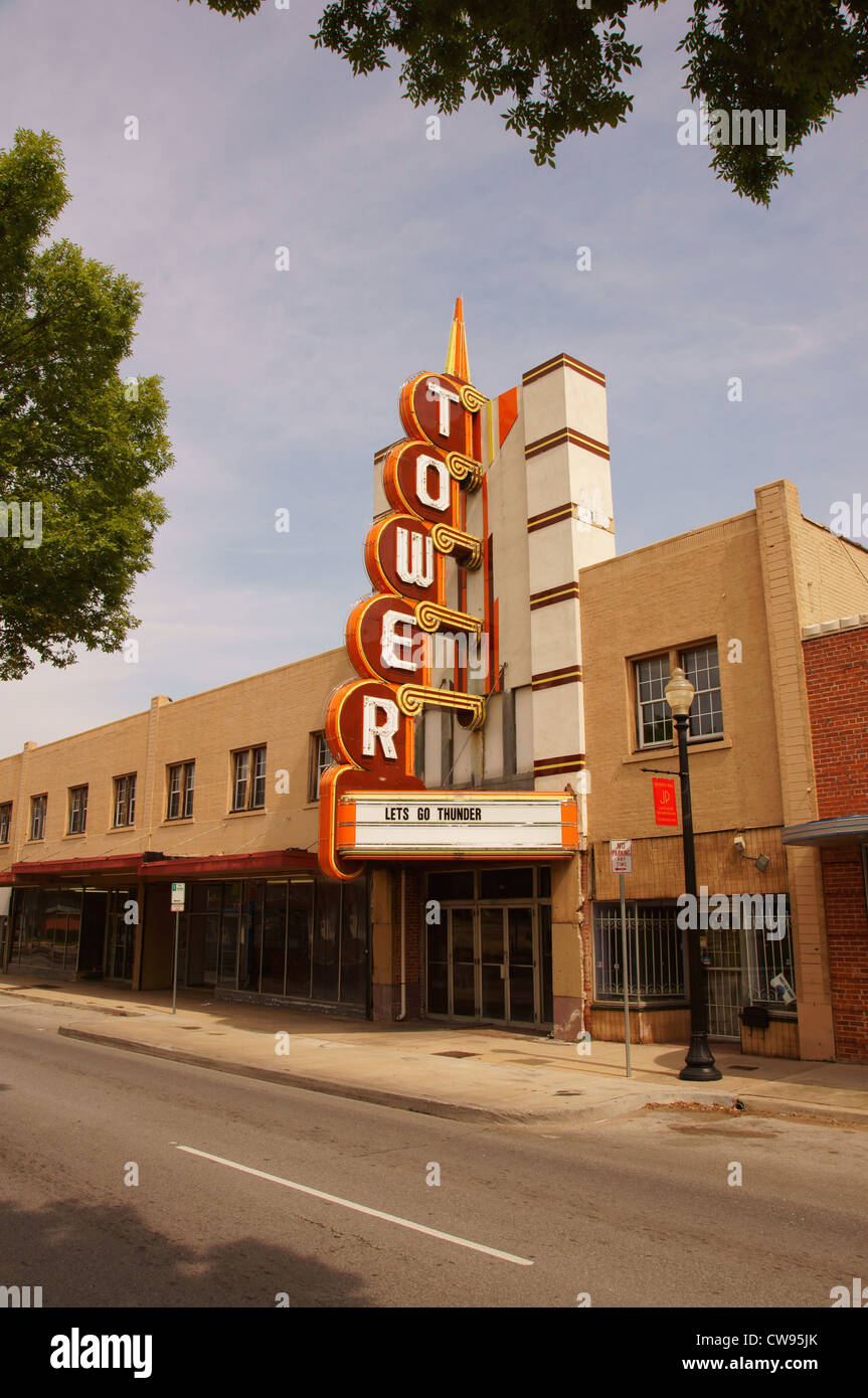 tower theatre movie hall oklahoma city ok route 66 historic attraction  attractions travel archival authentic Stock Photo - Alamy