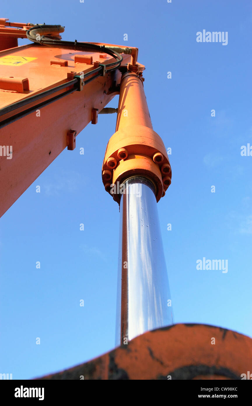 Digger hydraulic arm Stock Photo Alamy