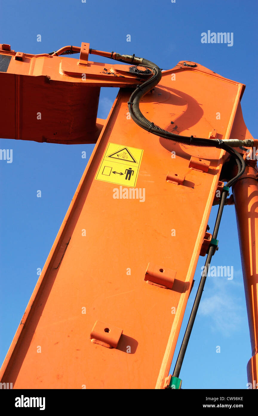 Digger hydraulic arm Stock Photo Alamy