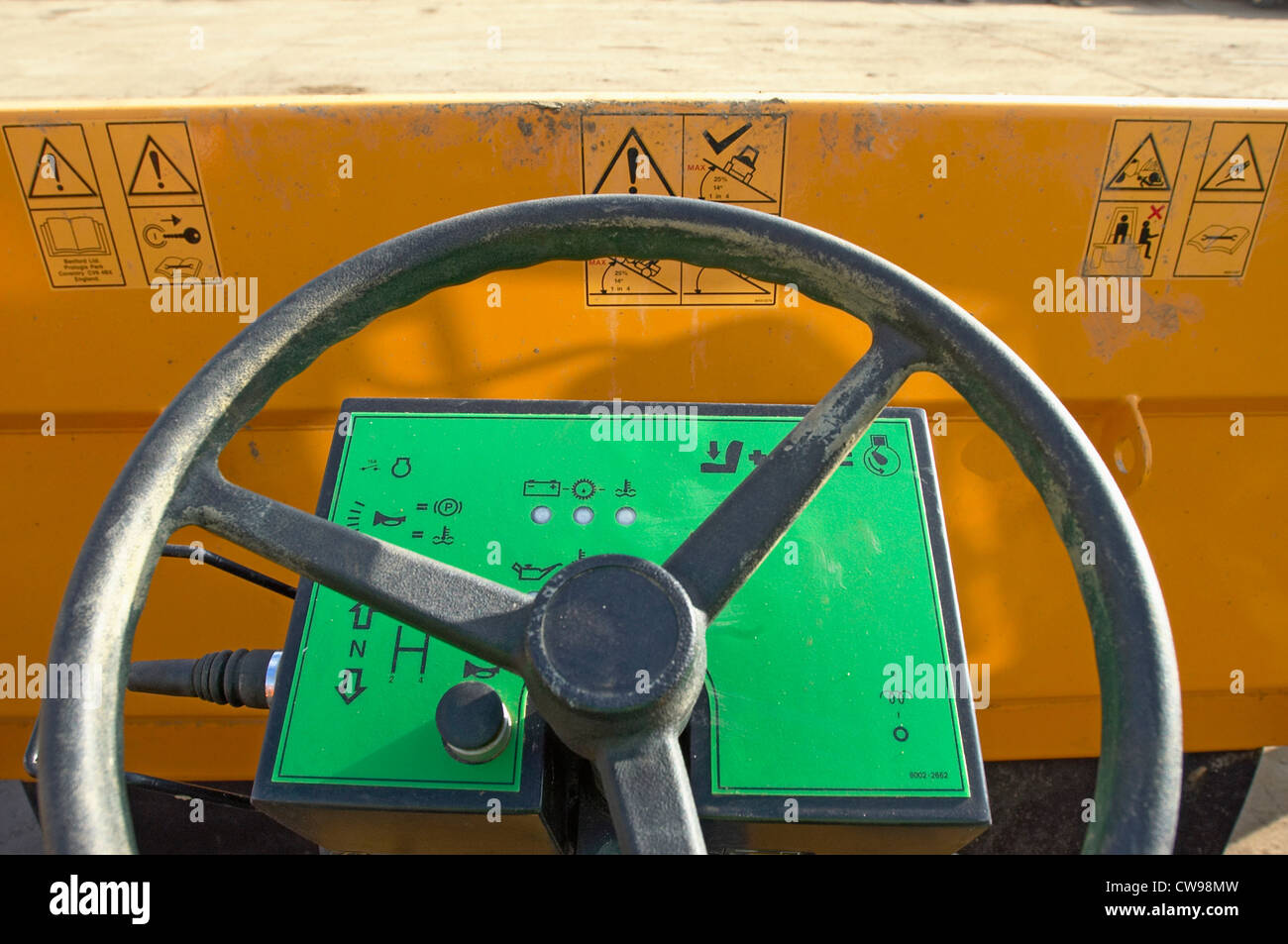 Dumper truck steering wheel Stock Photo Alamy