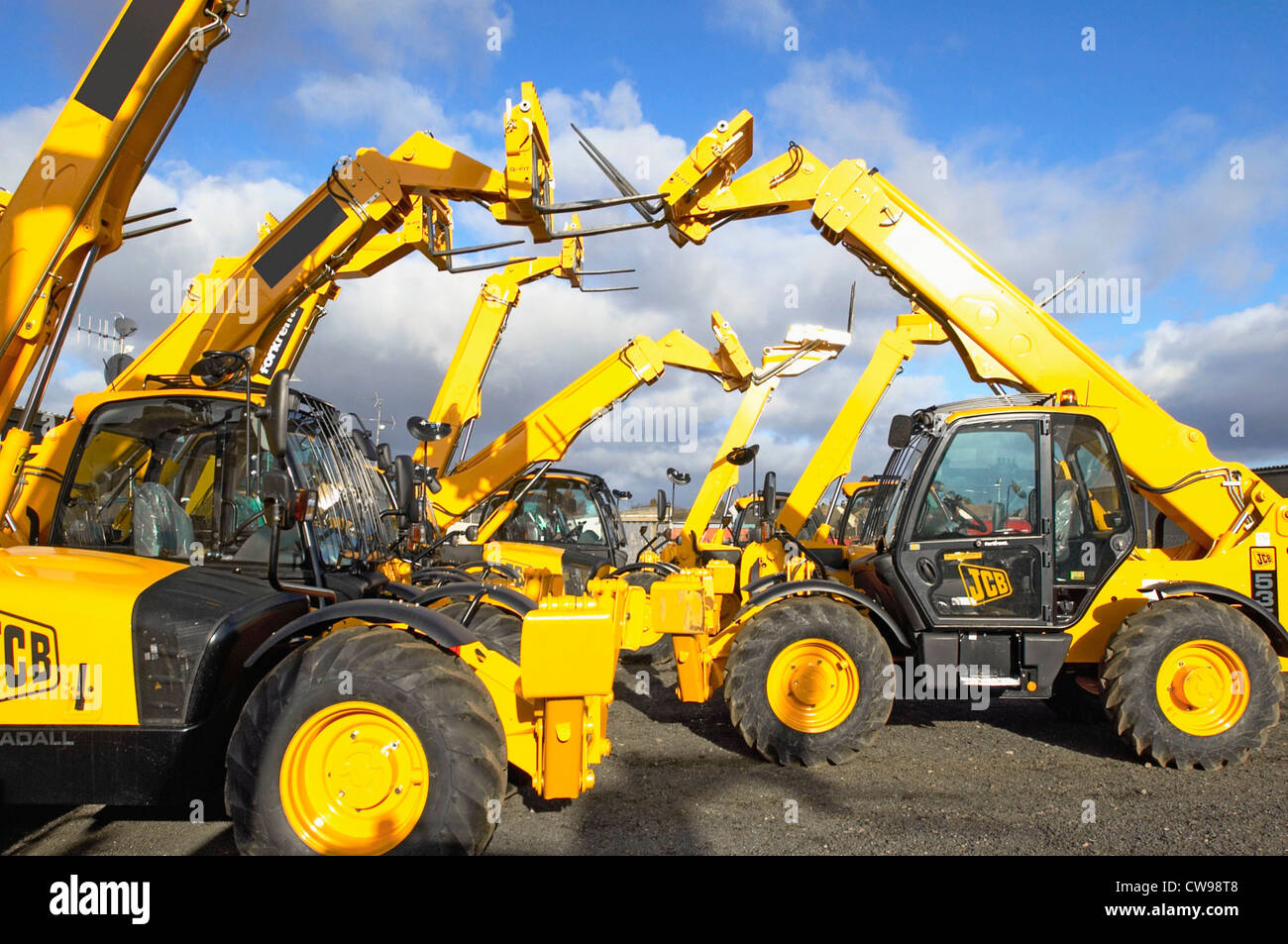 Detail of hydraulic forklift. Stock Photo