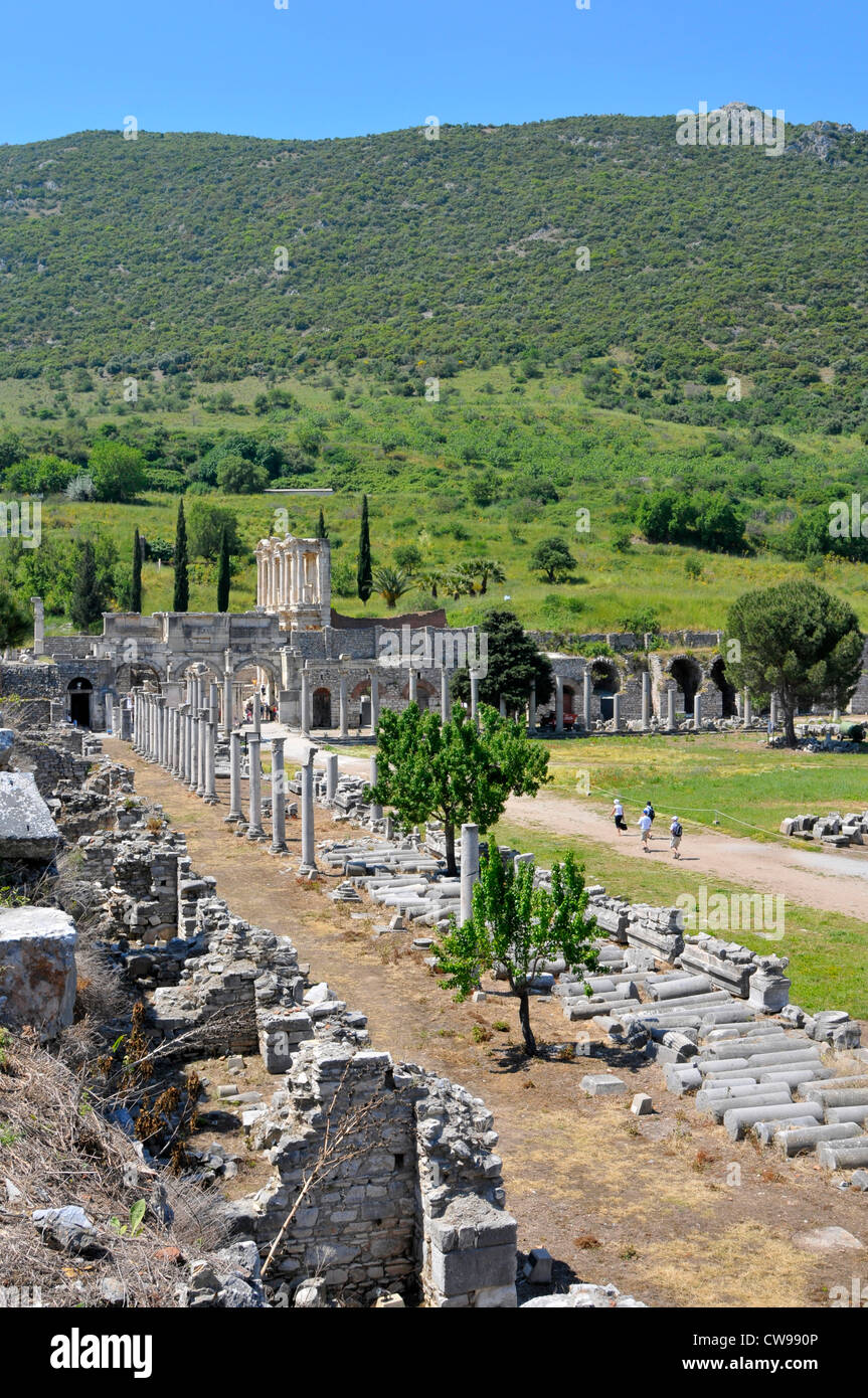 Marble Street Ancient Ephesus Turkey Kusadasi Aegean Mediterranean