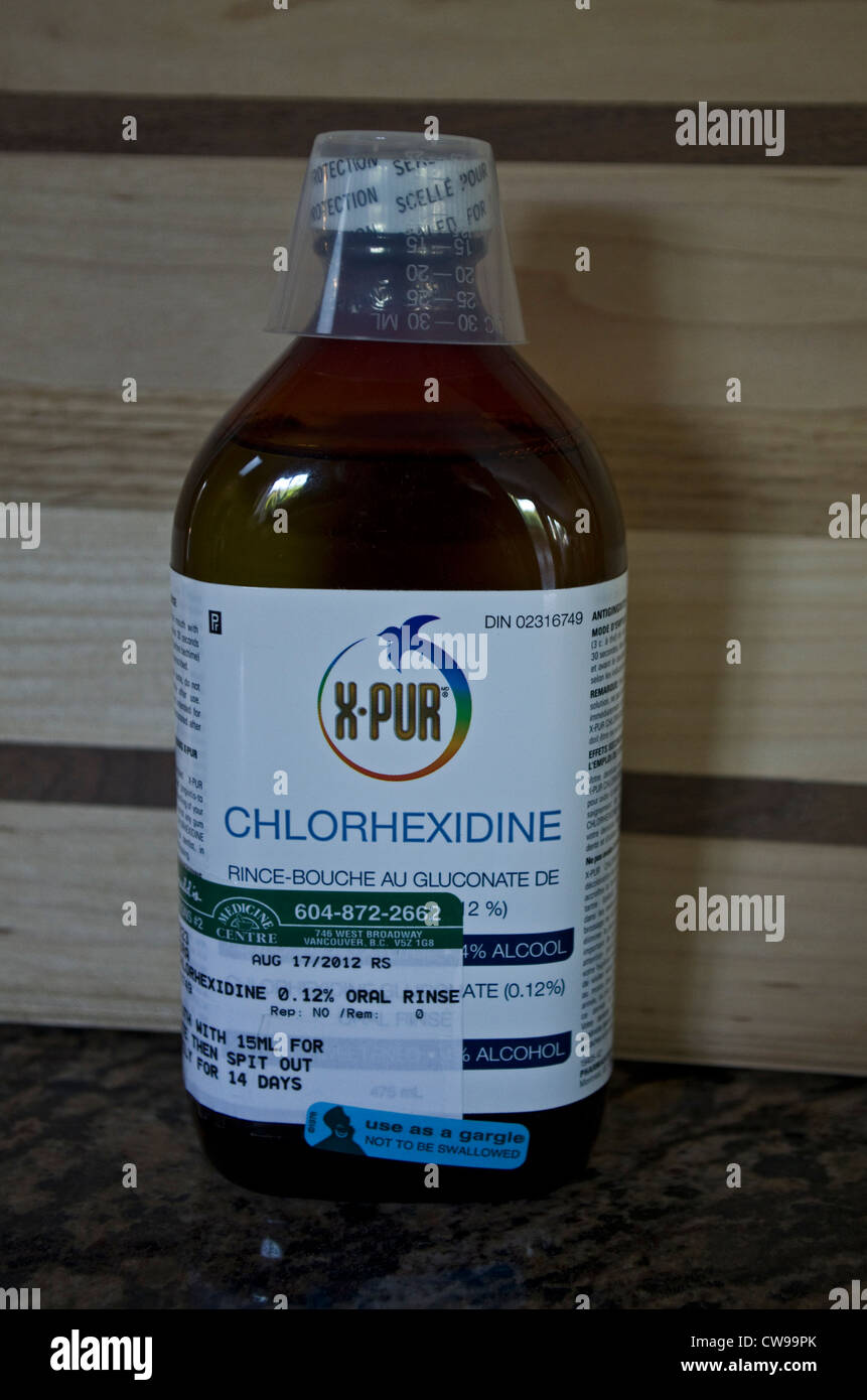 Chlorhexidine a chemical antiseptic. Stock Photo