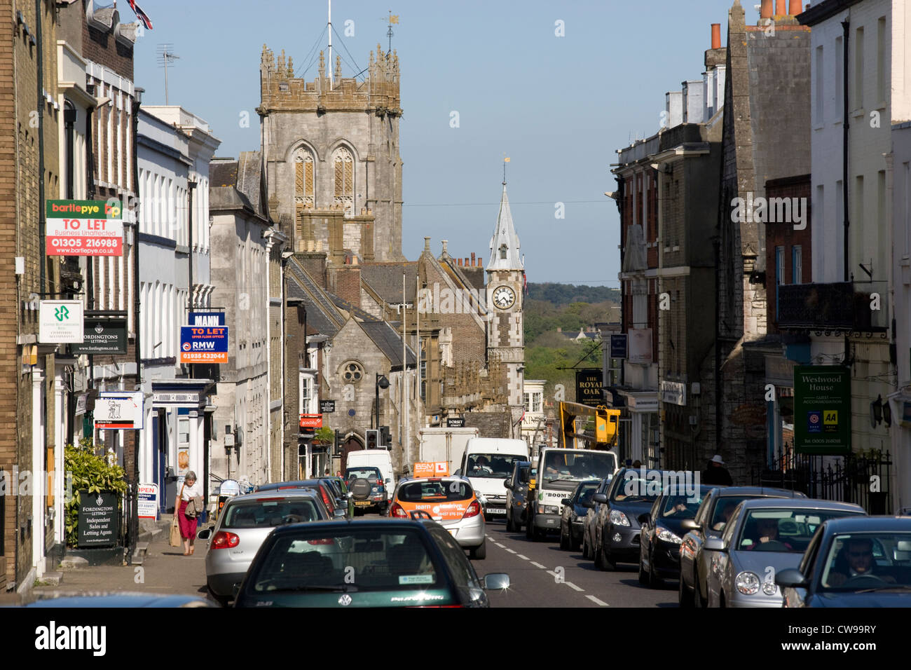 Dorchester town centre / High East Street Stock Photo Alamy