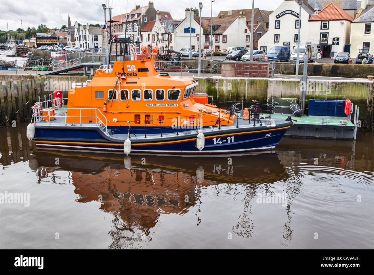 Lifeboat at Eyemouth, Lothian, Scotland Stock Photo