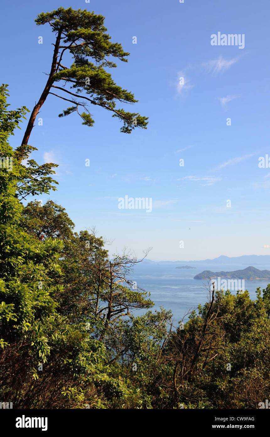 Seto Inland Sea in Japan as seen from Mt. Misen at Miyajima, Japan. Stock Photo