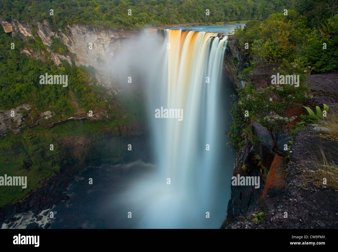 KAIETEUR FALLS, the second highest single drop waterfall in South America, Kaieteur National Park, Potaro river, Guyana. Stock Photo