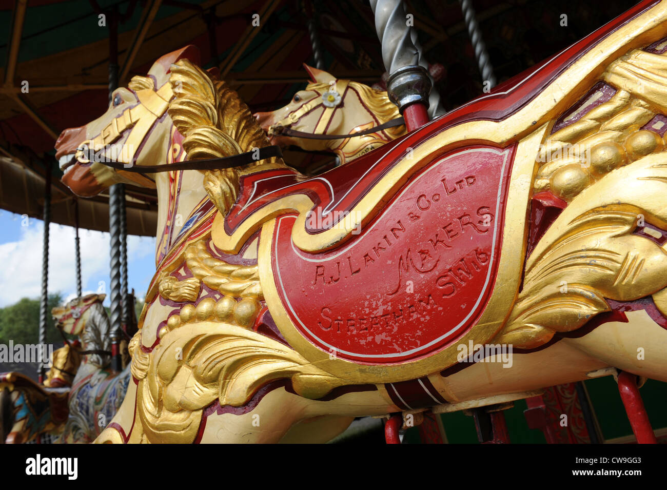 Traditional carousel horse made by R J Lakin & Co in Uk Stock Photo