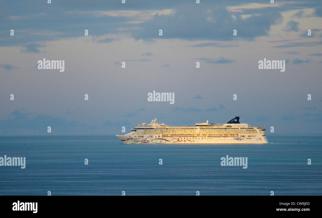 Cruise ship on the Atlantic Ocean en route to Bermuda Stock Photo