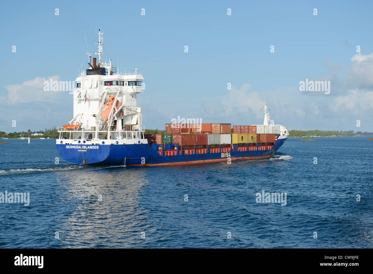 Container ship, Bermuda Stock Photo