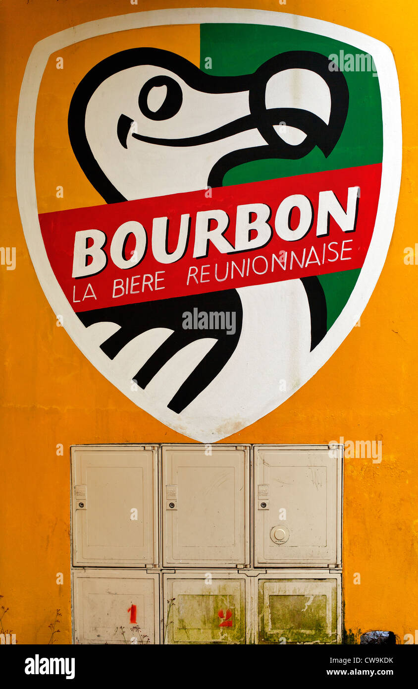 Dodo Beer advertisement sign, Ile de la Réunion Stock Photo