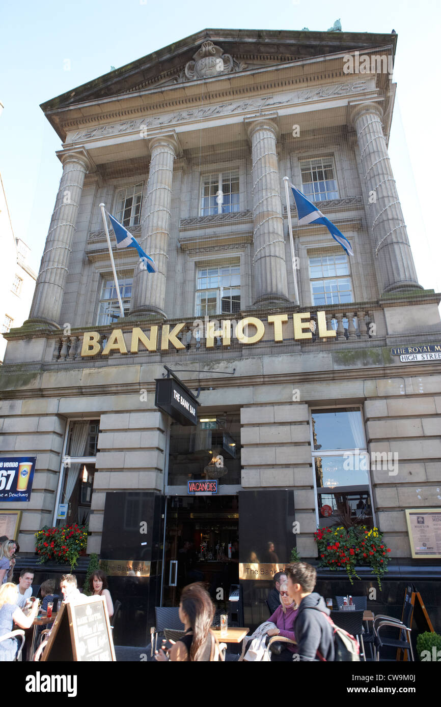 the bank hotel former british linen bank on high street royal mile edinburgh scotland uk united kingdom Stock Photo