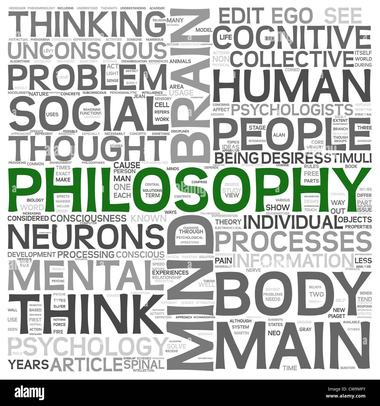 Philosophy concept in word tag cloud on white background Stock Photo