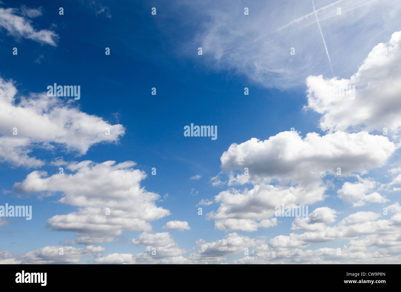 Blue sky with white clouds, natural background Stock Photo - Alamy