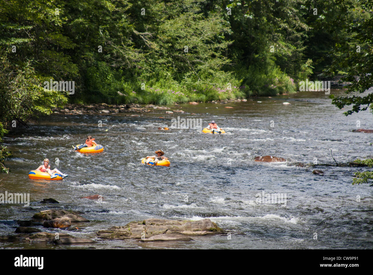 Tubing Down The River Stock Photo Alamy