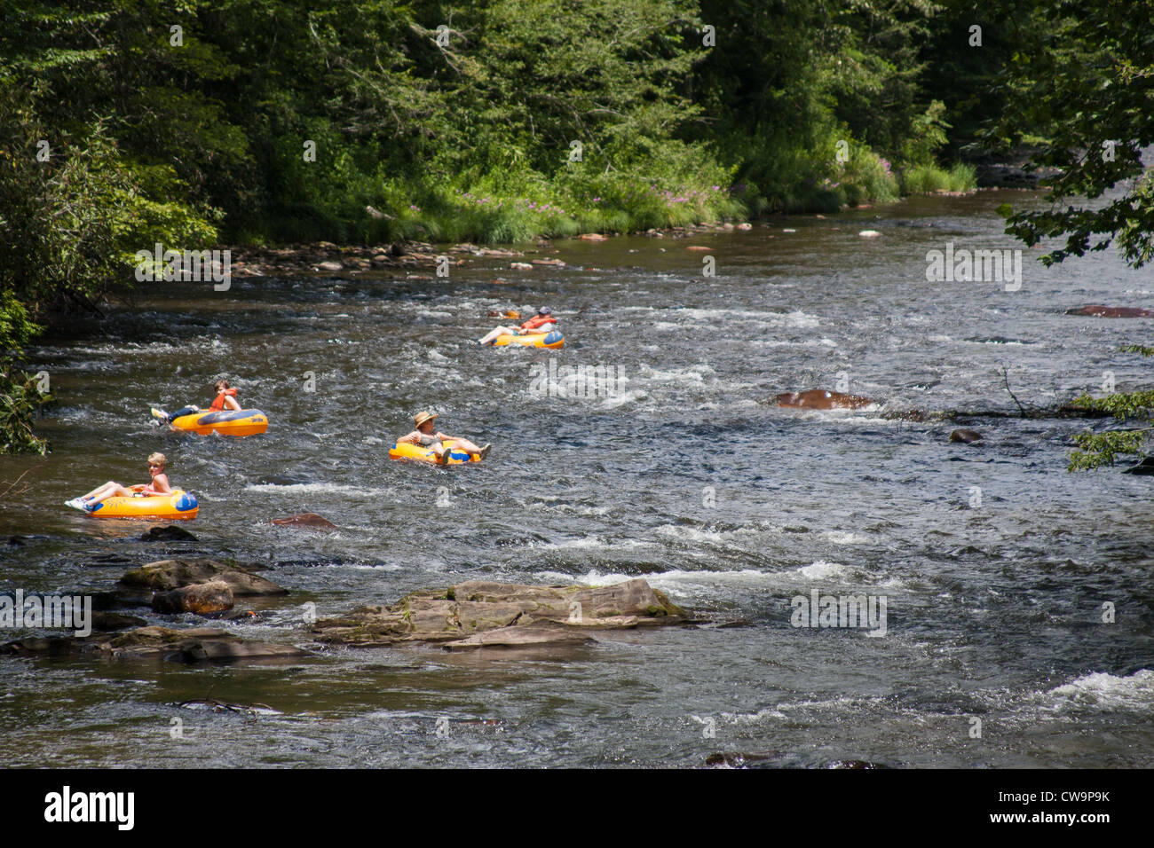 Tubing Down The River Stock Photo Alamy