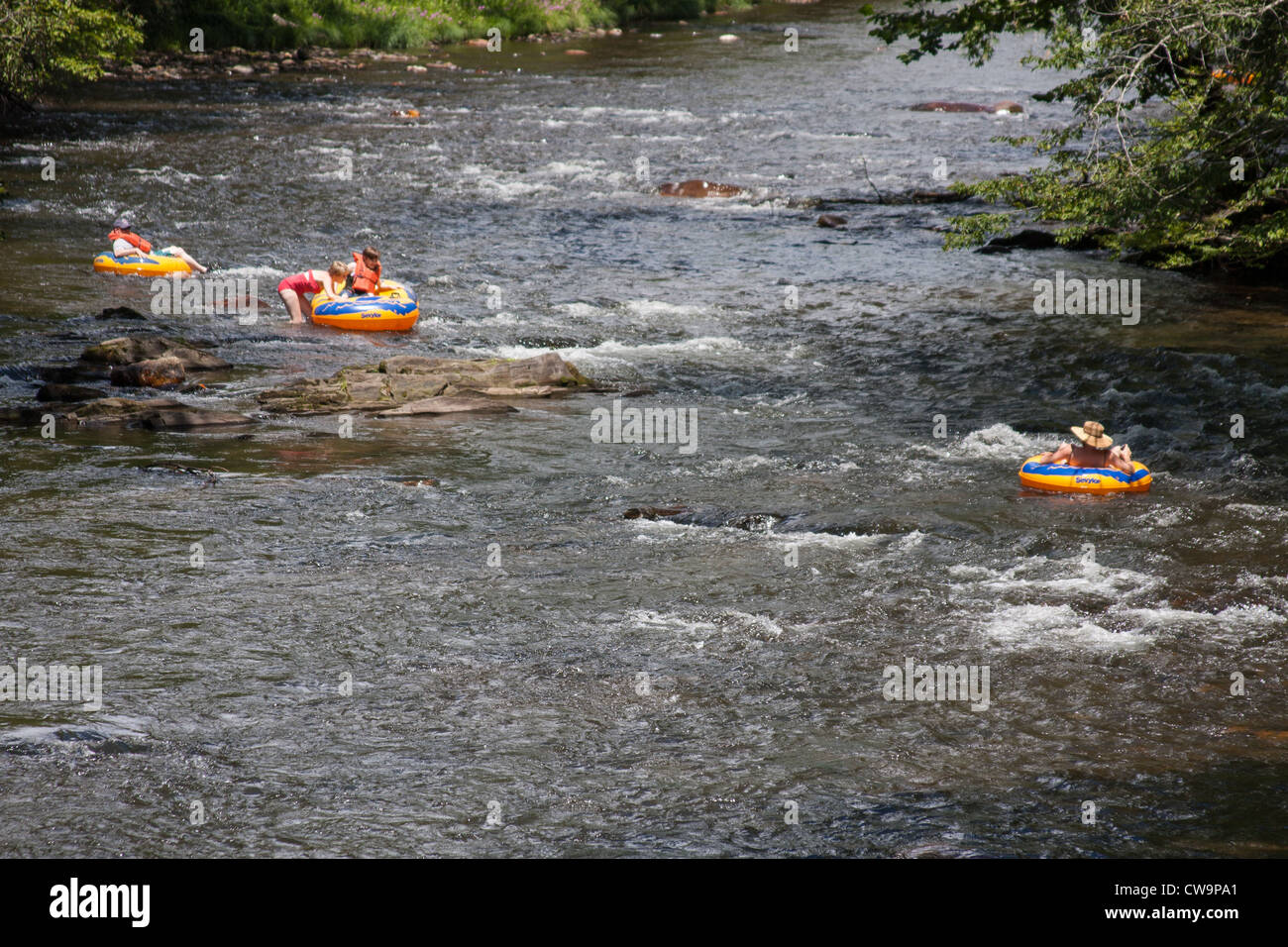Tubing Down The River Stock Photo Alamy