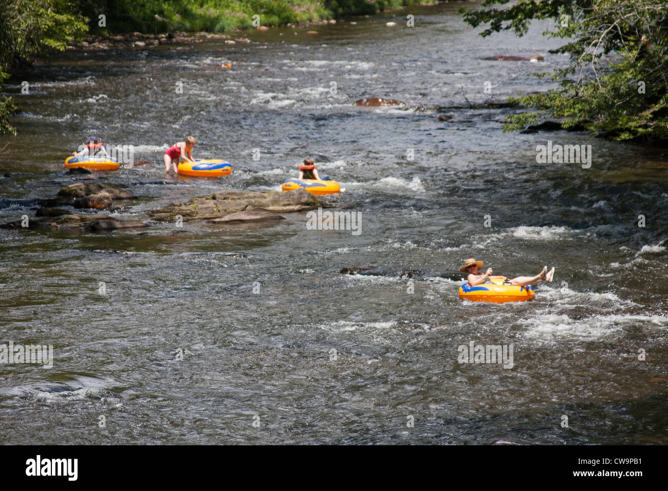 Tubing Down The River Stock Photo Alamy